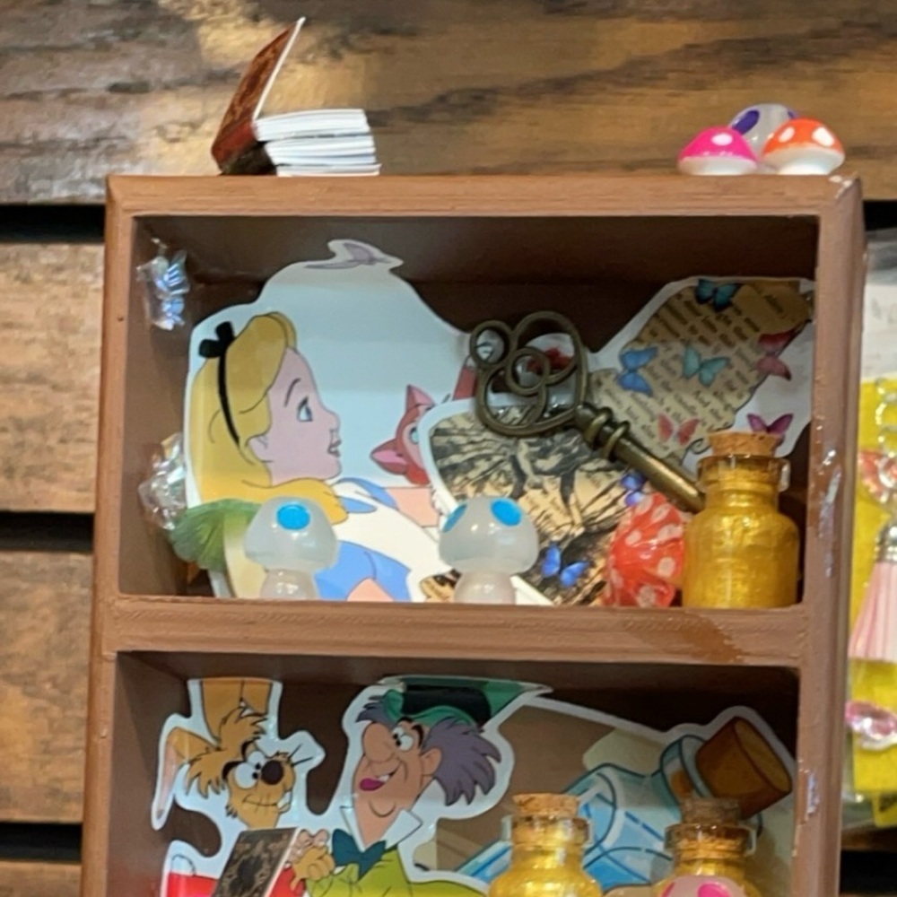 Handpainted Alice in Wonderland Book Nook Piece